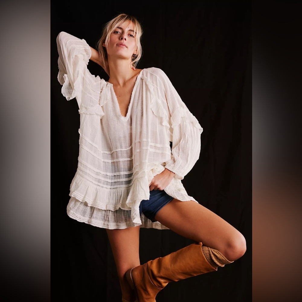 Free People FP One Tamasi Tunic in Ivory Size XS